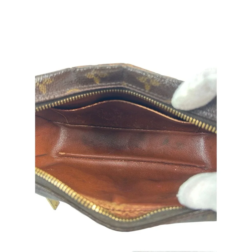 Louis Vuitton Monogram Canvas Cosmetic Toiletry Makeup Pouch Brown Vintage